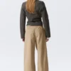 Baggy-Hose mit niedriger Leibhöhe aus Ripstop – Beige Baggy-Hose mit niedriger Leibhöhe aus Ripstop – Beige