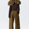 Baggy-Hose mit niedriger Leibhöhe aus Ripstop – Dunkelkhaki Baggy-Hose mit niedriger Leibhöhe aus Ripstop – Dunkelkhaki