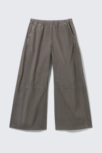 Baggy-Hose mit niedriger Leibhöhe – Grau