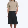 Baggy-Jeans-Shorts mit Falten und mittlerer Leibhöhe – Emerald Rinse – Dunkelblau