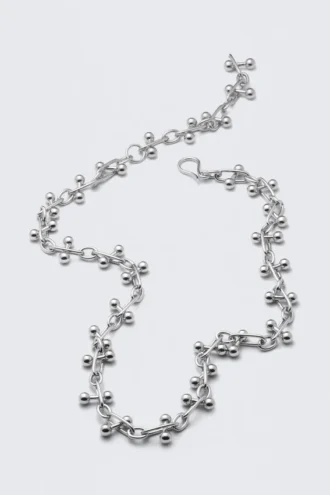 Barbell-Kettenhalskette – Silber