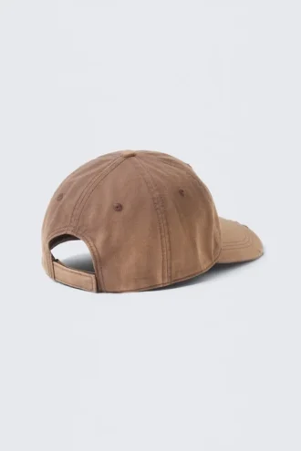 Baseballkappe aus Baumwolltwill im Used-Look – gewaschen, braun