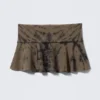 Baumwoll-Mini-Rock mit breitem Bund – Dark Mole Tie-Dye Baumwoll-Mini-Rock mit breitem Bund – Dark Mole Tie-Dye