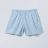 Baumwoll-Shorts mit niedriger Leibhöhe – gestreift, hellblau Baumwoll-Shorts mit niedriger Leibhöhe – gestreift, hellblau