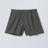 Baumwoll-Shorts mit niedriger Leibhöhe – Karomuster in Dunkelgrau Baumwoll-Shorts mit niedriger Leibhöhe – Karomuster in Dunkelgrau