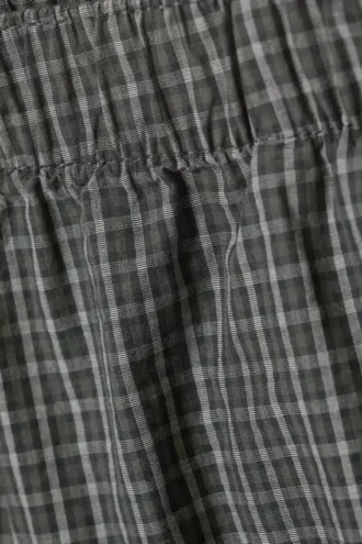 Baumwoll-Shorts mit niedriger Leibhöhe – Karomuster in Dunkelgrau