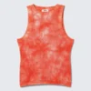 Baumwoll-Tanktop mit offenem Strick – Orange Tie-Dye Baumwoll-Tanktop mit offenem Strick – Orange Tie-Dye