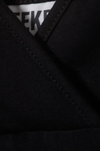 Baumwoll-Tanktop mit V-Ausschnitt – Schwarz