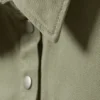 Baumwoll-Twill-Hemd mit Flügelärmeln – Khaki-Grün
