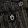 Baumwollhose mit Nadelstreifen und niedriger Taille – dunkelgrau gestreift Baumwollhose mit Nadelstreifen und niedriger Taille – dunkelgrau gestreift