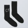 Baumwollsocken mit Strasssteinen – Schwarze Strasssteine, tropfendes Lächeln Baumwollsocken mit Strasssteinen – Schwarze Strasssteine, tropfendes Lächeln