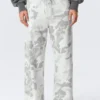 Bedruckte Pull-On-Hose mit weitem Bein – Weiß – Camouflage Bedruckte Pull-On-Hose mit weitem Bein – Weiß – Camouflage