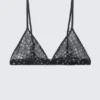Bedruckter Triangel-BH aus Mesh – Schwarz – Punkte Bedruckter Triangel-BH aus Mesh – Schwarz – Punkte
