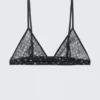 Bedruckter Triangel-BH aus Mesh – Schwarz – Punkte Bedruckter Triangel-BH aus Mesh – Schwarz – Punkte