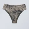 Bedrucktes brasilianisches Bikini-Höschen mit hoher Taille – Dark Mole – Scribble Bedrucktes brasilianisches Bikini-Höschen mit hoher Taille – Dark Mole – Scribble
