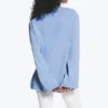 Bedrucktes Langarm-T-Shirt aus Baumwolle – Mittelblau – Swan Bedrucktes Langarm-T-Shirt aus Baumwolle – Mittelblau – Swan