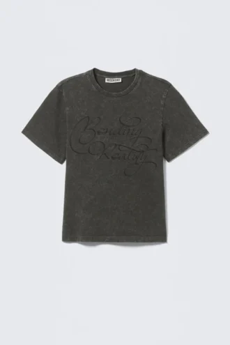 Bedrucktes Slim-Fit-T-Shirt – Dunkelgrau – Bending Reality Bedrucktes Slim-Fit-T-Shirt – Dunkelgrau – Bending Reality