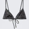 Bedrucktes Triangel-Bikini-Oberteil – bedruckt, dunkelgrau Bedrucktes Triangel-Bikini-Oberteil – bedruckt, dunkelgrau