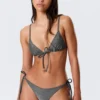 Bedrucktes Triangel-Bikini-Oberteil – Dunkelgrau – Glitzer Bedrucktes Triangel-Bikini-Oberteil – Dunkelgrau – Glitzer
