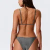 Bedrucktes Triangel-Bikini-Oberteil – Dunkelgrau – Glitzer Bedrucktes Triangel-Bikini-Oberteil – Dunkelgrau – Glitzer