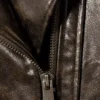 Übergroße Bikerjacke aus Kunstleder – Dunkelbraun Übergroße Bikerjacke aus Kunstleder – Dunkelbraun