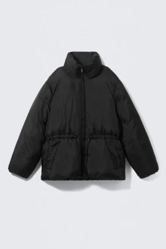 Übergroße Daunenjacke – Schwarz