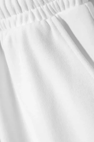 Übergroße, knielange Frottee-Shorts – Weiß