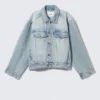 Übergroße, strukturierte Jeansjacke – Pegasusblau – Hellblau Übergroße, strukturierte Jeansjacke – Pegasusblau – Hellblau