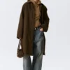 Übergroßer Canvas-Car-Coat – Dunkelkhaki Übergroßer Canvas-Car-Coat – Dunkelkhaki