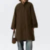 Übergroßer Canvas-Car-Coat – Dunkelkhaki Übergroßer Canvas-Car-Coat – Dunkelkhaki