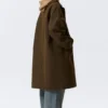 Übergroßer Canvas-Car-Coat – Dunkelkhaki Übergroßer Canvas-Car-Coat – Dunkelkhaki