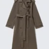 Übergroßer, doppelreihiger Trenchcoat aus Canvas – Dark Mole Übergroßer, doppelreihiger Trenchcoat aus Canvas – Dark Mole