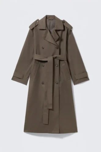 Übergroßer, doppelreihiger Trenchcoat aus Canvas – Dark Mole
