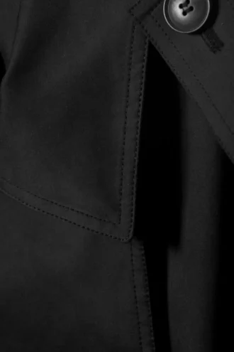 Übergroßer, doppelreihiger Trenchcoat aus Canvas – Schwarz