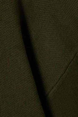 Übergroßer, schwerer Baumwoll-Pullover – Dunkelkhaki