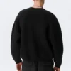 Übergroßer, schwerer Baumwoll-Pullover – Schwarz Übergroßer, schwerer Baumwoll-Pullover – Schwarz