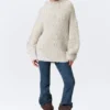 Übergroßer Strickpullover mit Rollkragen – Weiß – Mehrfarbig Übergroßer Strickpullover mit Rollkragen – Weiß – Mehrfarbig