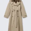 Übergroßer Trenchcoat mit herausnehmbarem Futter – Beige Übergroßer Trenchcoat mit herausnehmbarem Futter – Beige
