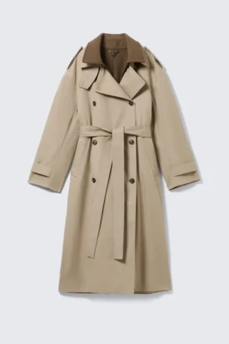 Übergroßer Trenchcoat mit herausnehmbarem Futter – Beige