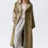 Übergroßer zweireihiger Trenchcoat aus Canvas – Beige Übergroßer zweireihiger Trenchcoat aus Canvas – Beige