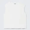 Übergroßes, ärmelloses Tanktop – Weiß Übergroßes, ärmelloses Tanktop – Weiß