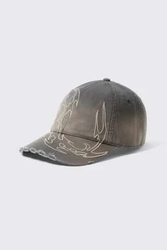 Bestickte Baseball-Cap – Dunkelgrau
