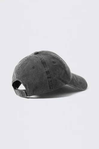 Bestickte Baseballkappe – gewaschen, schwarz – Carpe Diem