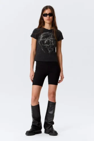 Bikershorts mit mittlerer Leibhöhe – Schwarz