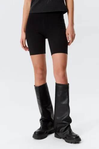 Bikershorts mit mittlerer Leibhöhe – Schwarz