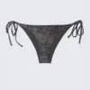 Bikini-Hose mit Bändern – bedruckt, dunkelgrau Bikini-Hose mit Bändern – bedruckt, dunkelgrau