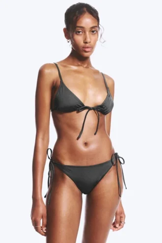 Bikini-Hose mit Bändern – Dunkelgrau