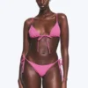 Bikini-Hose mit mittlerer Leibhöhe und Bindebändern – Pink Bikini-Hose mit mittlerer Leibhöhe und Bindebändern – Pink