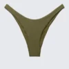Bikini-Hose mit mittlerer Leibhöhe und Rüschen – dunkelgrün Bikini-Hose mit mittlerer Leibhöhe und Rüschen – dunkelgrün