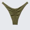 Bikini-Hose mit mittlerer Leibhöhe und Rüschen – dunkelgrün Bikini-Hose mit mittlerer Leibhöhe und Rüschen – dunkelgrün